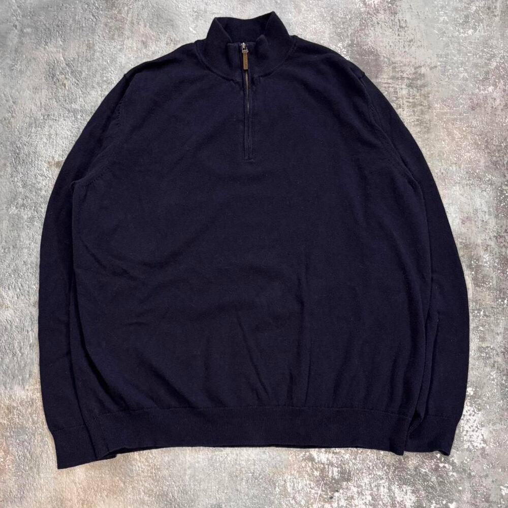 Navy Blue Nordstrom Cashmere Quarter Zip Sweater! Size XL